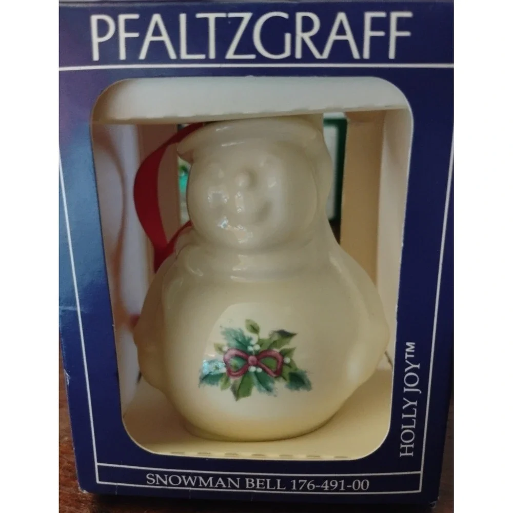 Vintage NEW 1995 Pfaltzgraff Holly Joy  Snowman Bell 5